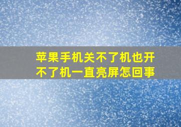 苹果手机关不了机也开不了机一直亮屏怎回事