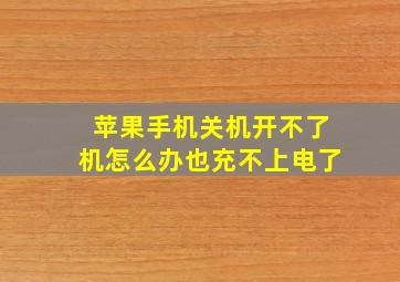 苹果手机关机开不了机怎么办也充不上电了