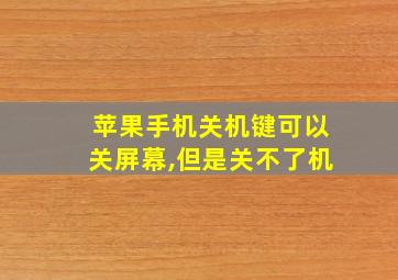 苹果手机关机键可以关屏幕,但是关不了机