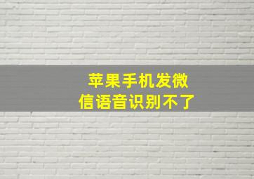 苹果手机发微信语音识别不了