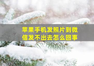 苹果手机发照片到微信发不出去怎么回事