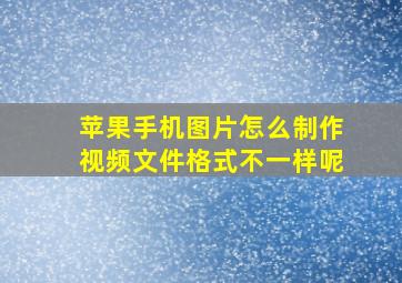 苹果手机图片怎么制作视频文件格式不一样呢