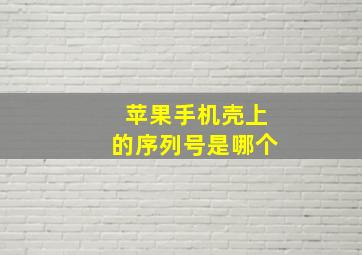 苹果手机壳上的序列号是哪个