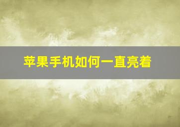 苹果手机如何一直亮着