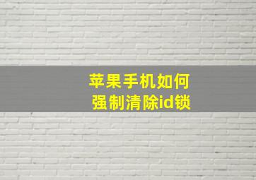 苹果手机如何强制清除id锁