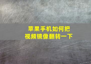 苹果手机如何把视频镜像翻转一下