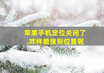 苹果手机定位关闭了,咋样能搜到位置呢