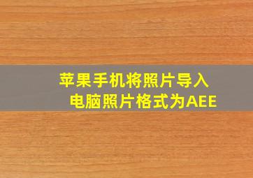 苹果手机将照片导入电脑照片格式为AEE