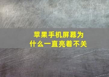 苹果手机屏幕为什么一直亮着不关