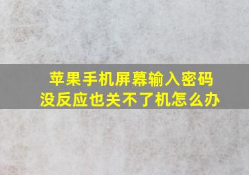 苹果手机屏幕输入密码没反应也关不了机怎么办