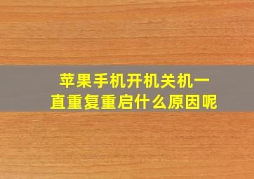 苹果手机开机关机一直重复重启什么原因呢