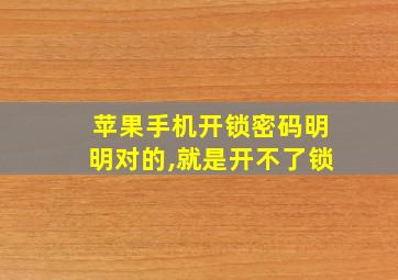 苹果手机开锁密码明明对的,就是开不了锁