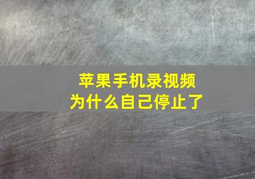 苹果手机录视频为什么自己停止了