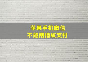 苹果手机微信不能用指纹支付