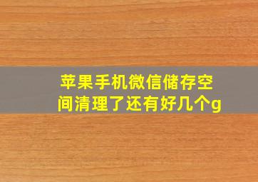 苹果手机微信储存空间清理了还有好几个g