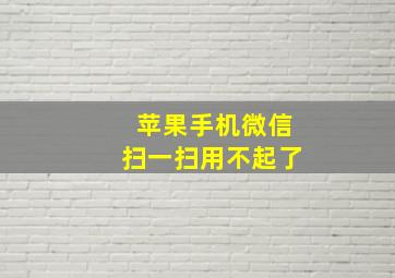 苹果手机微信扫一扫用不起了