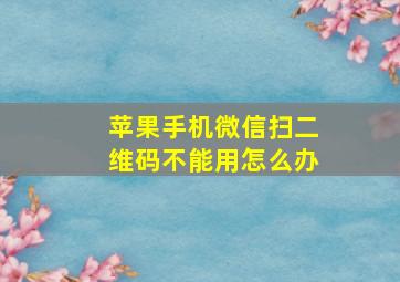 苹果手机微信扫二维码不能用怎么办