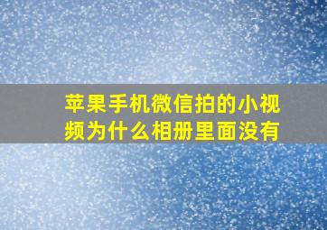 苹果手机微信拍的小视频为什么相册里面没有