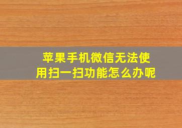 苹果手机微信无法使用扫一扫功能怎么办呢