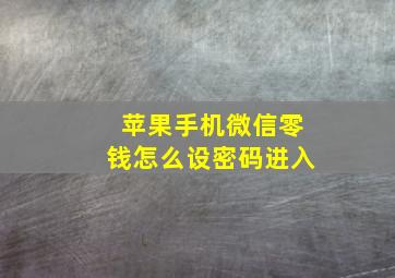 苹果手机微信零钱怎么设密码进入