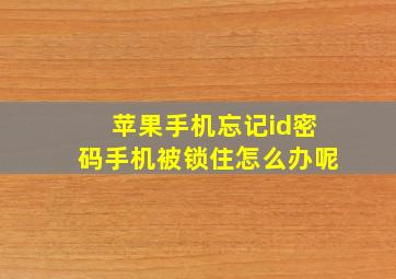 苹果手机忘记id密码手机被锁住怎么办呢