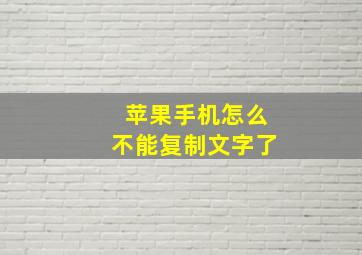 苹果手机怎么不能复制文字了