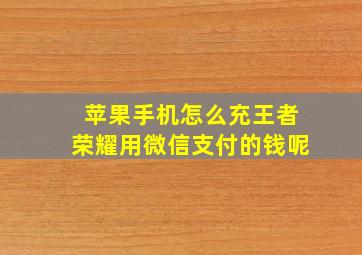 苹果手机怎么充王者荣耀用微信支付的钱呢