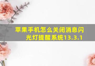 苹果手机怎么关闭消息闪光灯提醒系统13.3.1