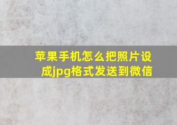 苹果手机怎么把照片设成jpg格式发送到微信