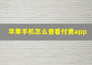 苹果手机怎么查看付费app