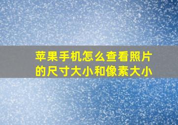 苹果手机怎么查看照片的尺寸大小和像素大小