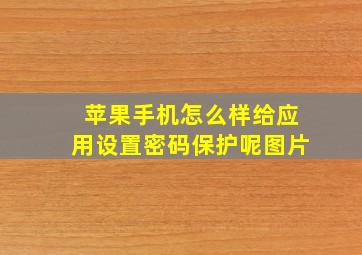 苹果手机怎么样给应用设置密码保护呢图片