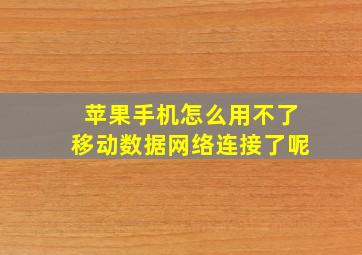 苹果手机怎么用不了移动数据网络连接了呢