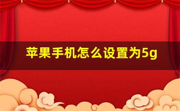 苹果手机怎么设置为5g