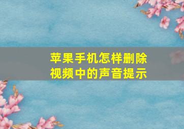 苹果手机怎样删除视频中的声音提示