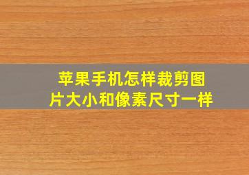 苹果手机怎样裁剪图片大小和像素尺寸一样