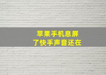 苹果手机息屏了快手声音还在