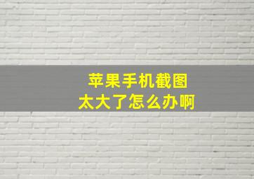 苹果手机截图太大了怎么办啊