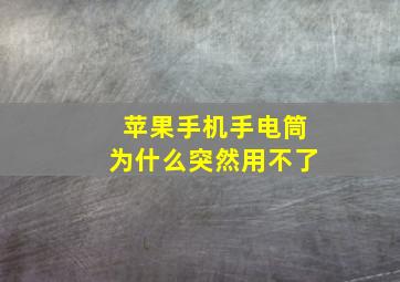 苹果手机手电筒为什么突然用不了