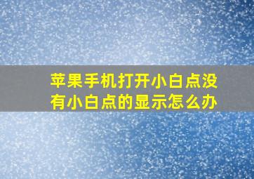 苹果手机打开小白点没有小白点的显示怎么办