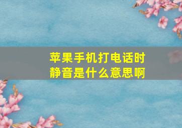 苹果手机打电话时静音是什么意思啊