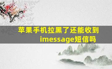 苹果手机拉黑了还能收到imessage短信吗