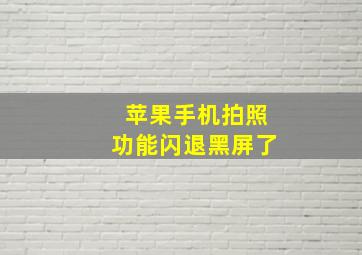 苹果手机拍照功能闪退黑屏了