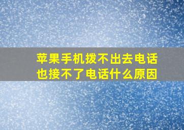 苹果手机拨不出去电话也接不了电话什么原因