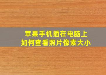 苹果手机插在电脑上如何查看照片像素大小