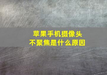 苹果手机摄像头不聚焦是什么原因