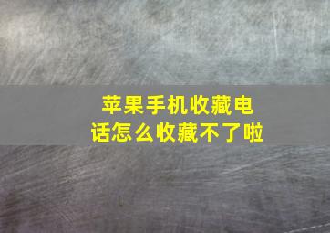 苹果手机收藏电话怎么收藏不了啦