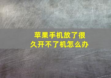 苹果手机放了很久开不了机怎么办