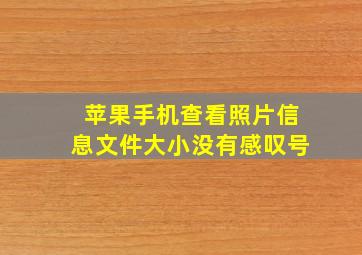 苹果手机查看照片信息文件大小没有感叹号