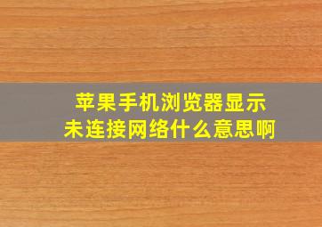 苹果手机浏览器显示未连接网络什么意思啊